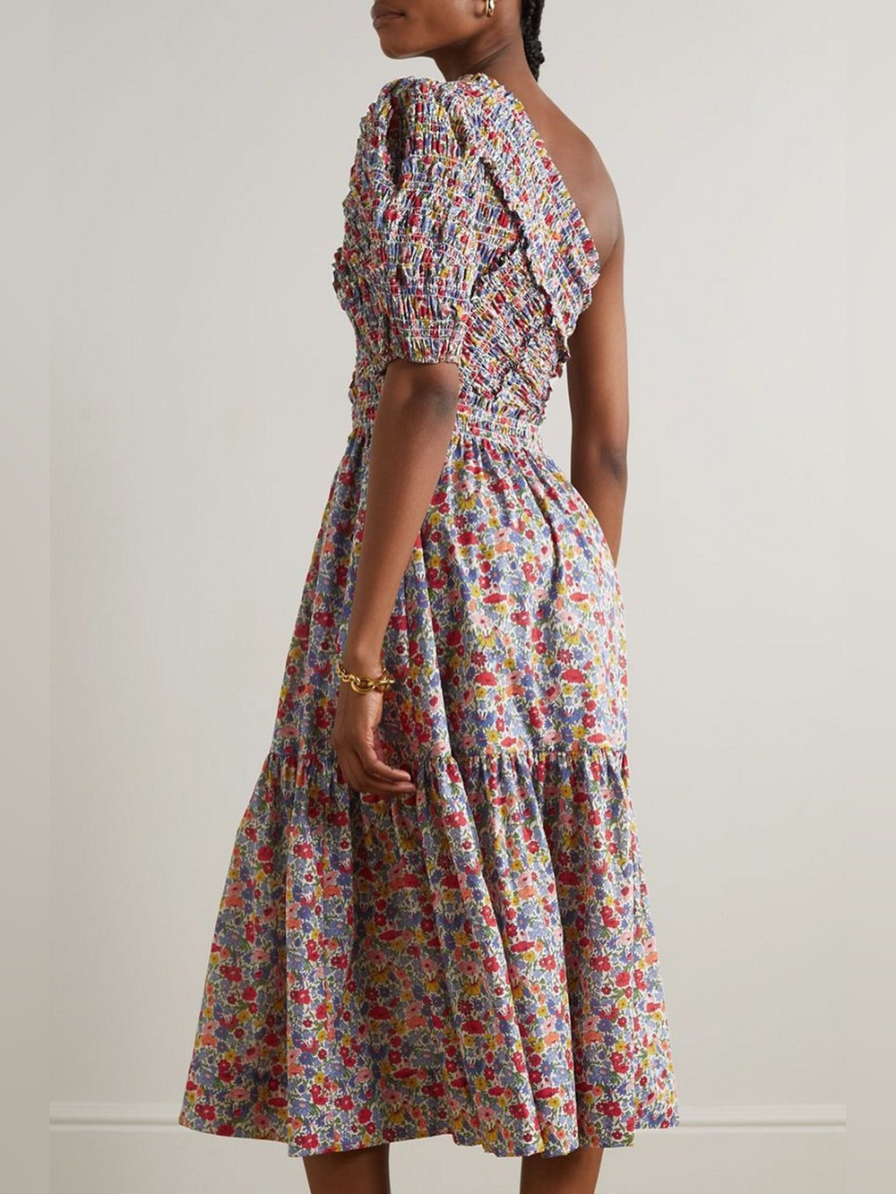NWT Sea New York Hanna Liberty One-Shoulder Midi Dress in Multi-Color Floral - Picture 2 of 12
